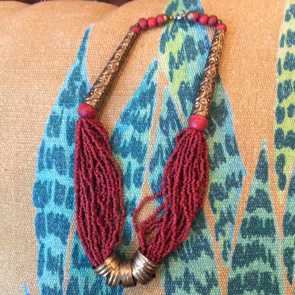 Red beaded necklace
